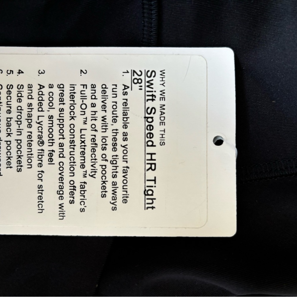 Lululemon Swift Speed HR Tight 28” Black Leggings